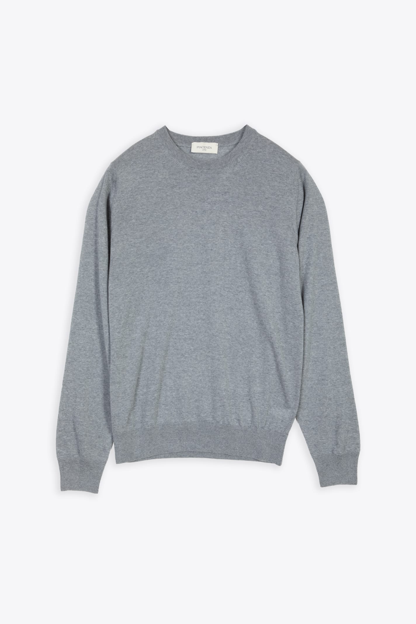 Piacenza Cashmere Girocollo Light Grey Extra-fine Wool Sweater