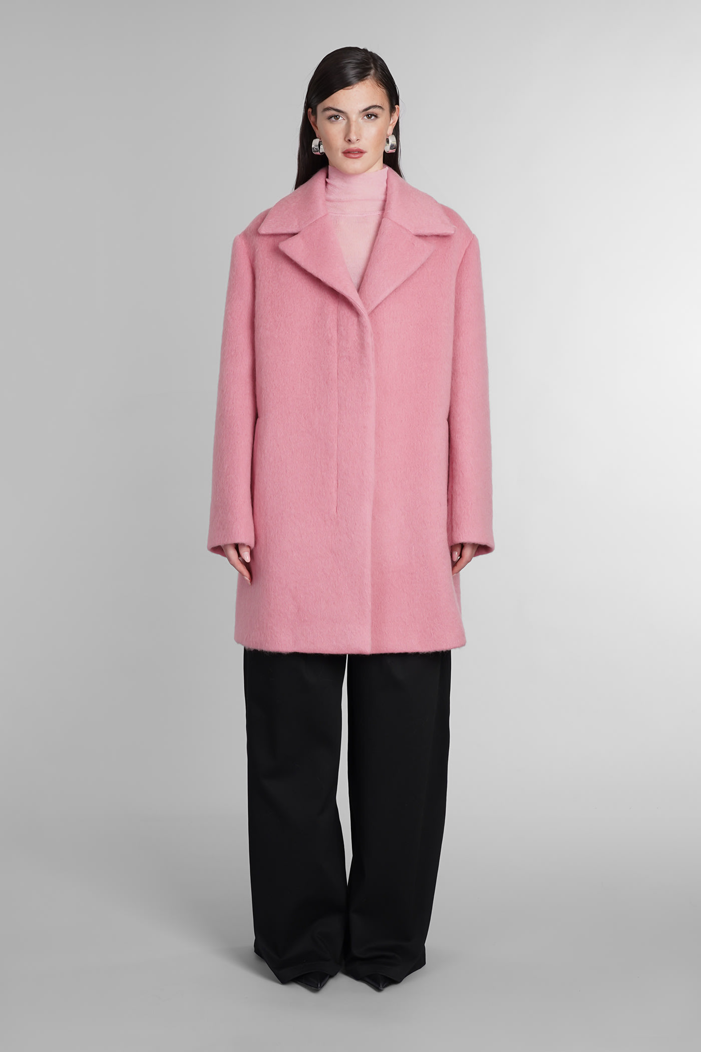 Jil Sander Coat In Rose-pink Wool