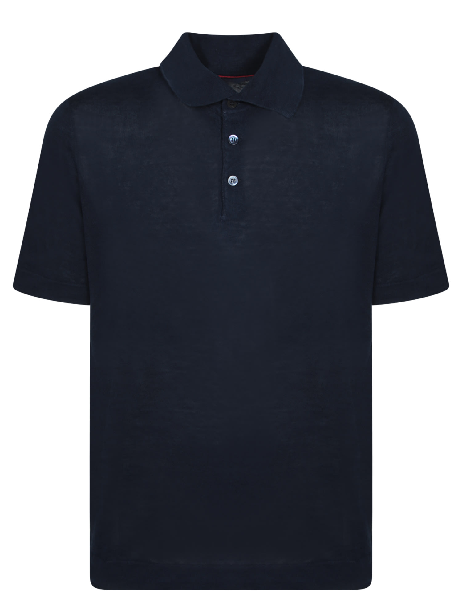 Brunello Cucinelli 蓝色亚麻棉Polo衫