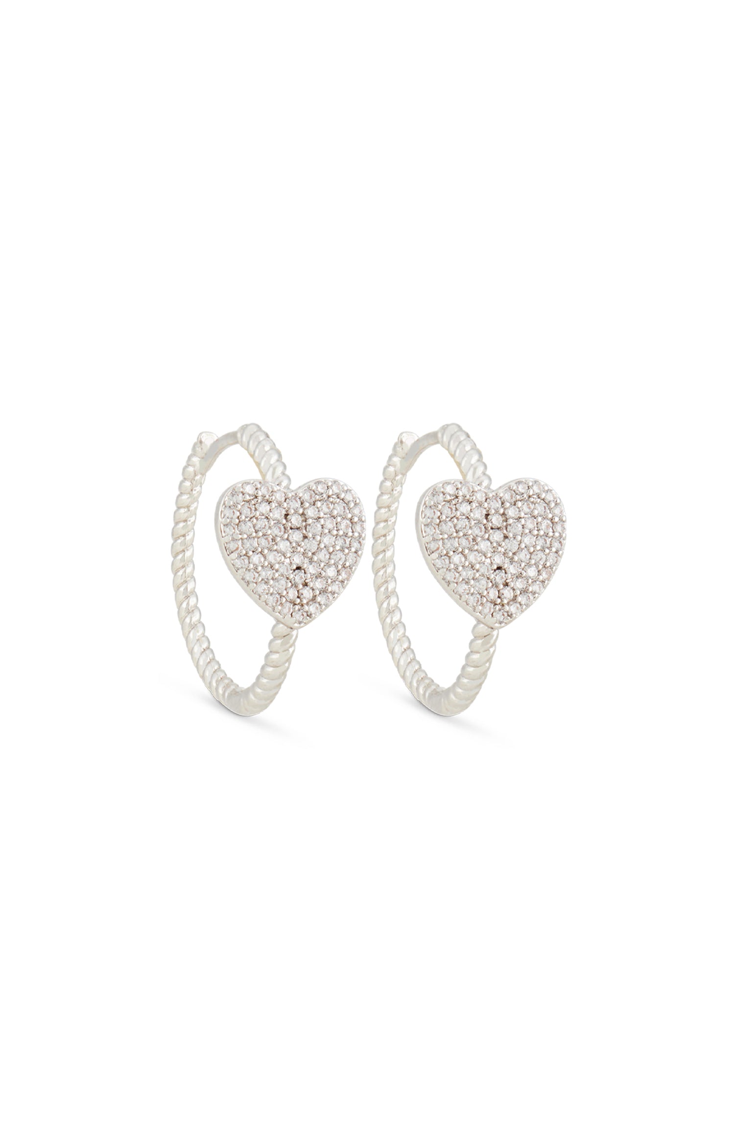 MELUSina BIJOUX Orecchini Cerchio con Cuore Rodio