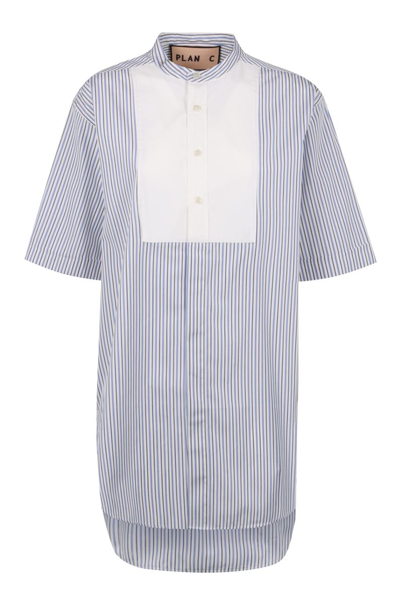 Plan C Striped Cotton Shirt