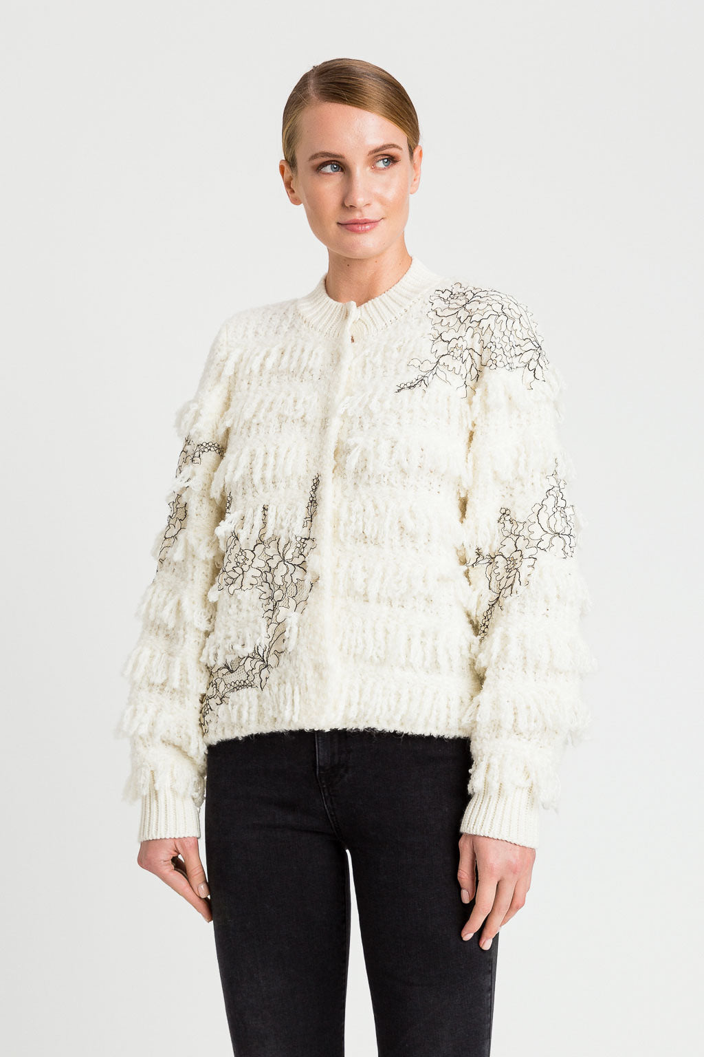 Twinset Giacca在Maglia Bianca
