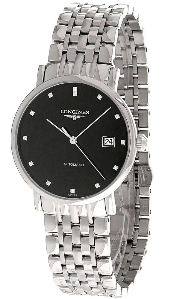 LONGINES Elegant AUTO 37MM SS Black Dial Men's Watch L4.810.4.57.6 / L48104576