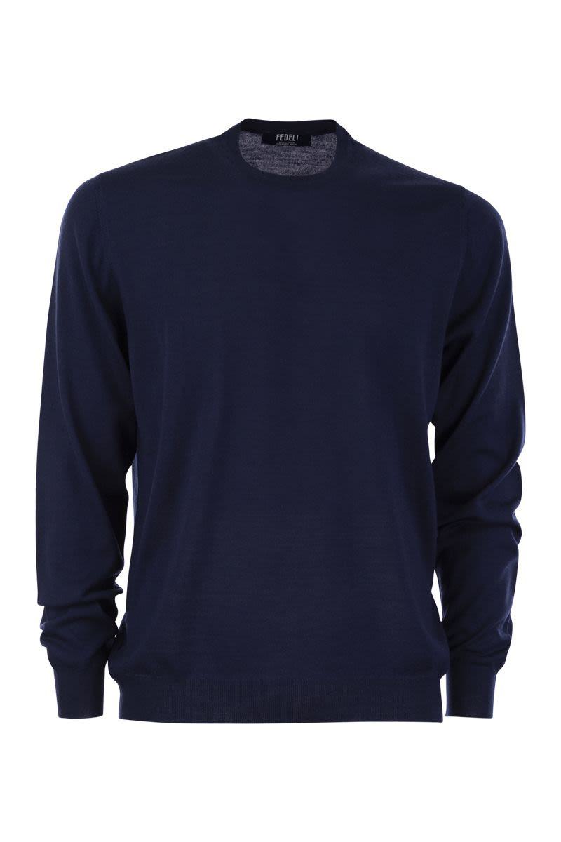 Fedeli Crew-Neck Sweater In Superfine Virgin Wool