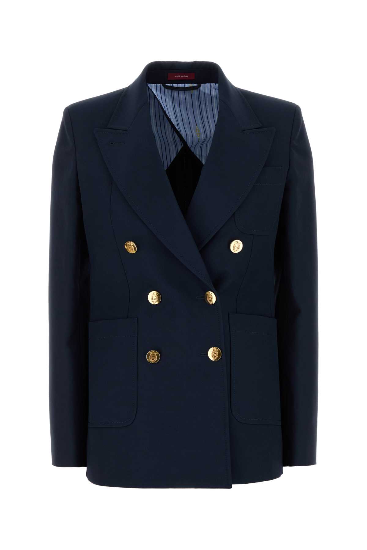 Gucci Navy Blue Cotton Blazer