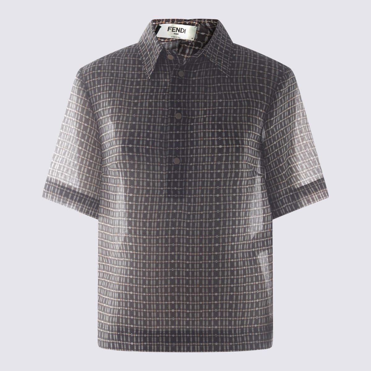 Fendi Dark Brown Silk Shirt