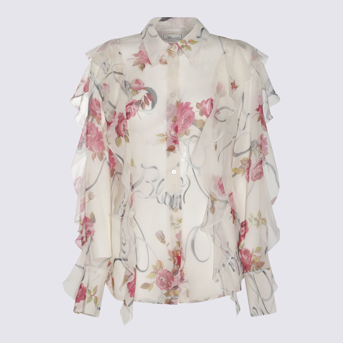 Blumarine 印花雪纺衬衫
