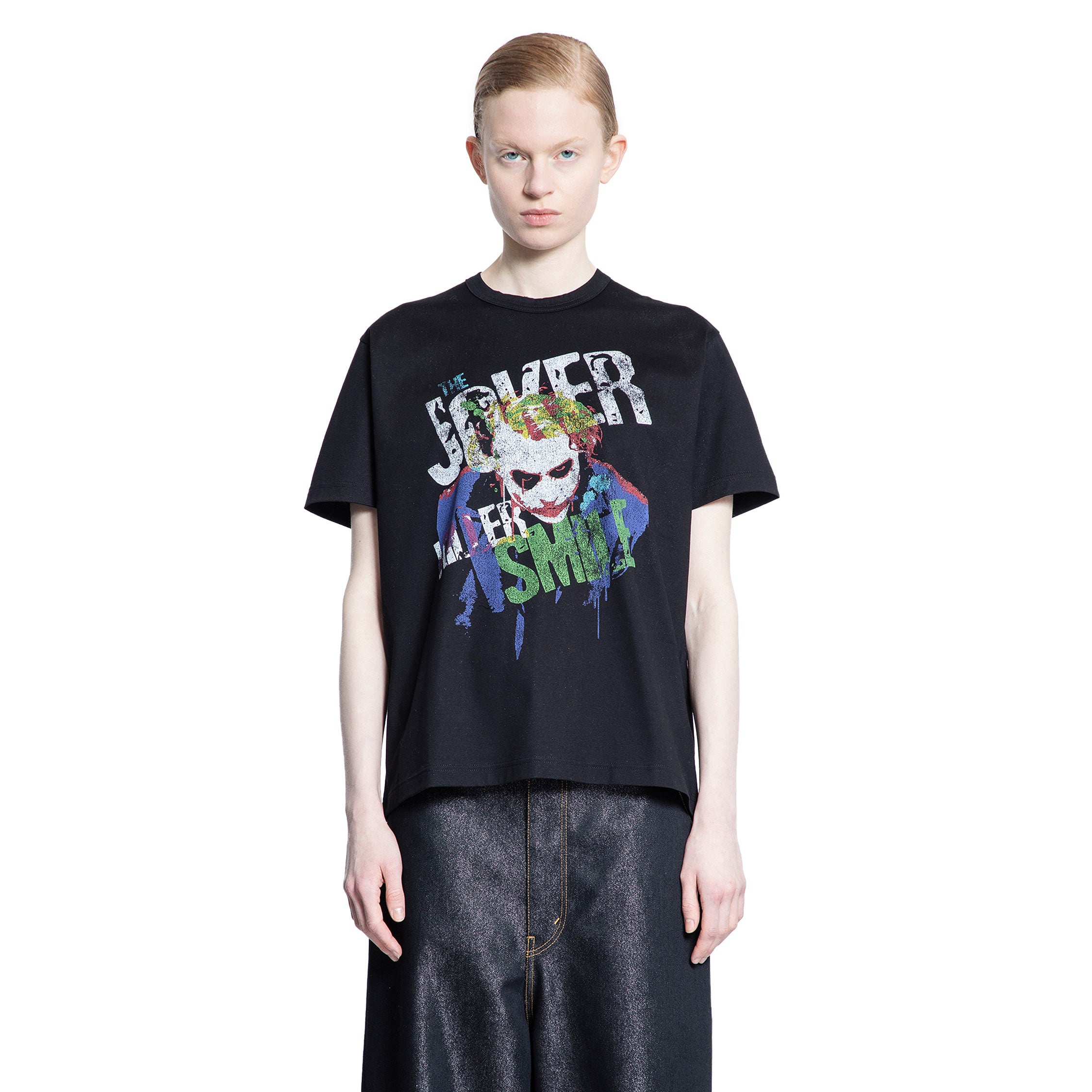 JUNYA WATANABE WOMAN BLACK T-SHIRTS & TANK TOPS