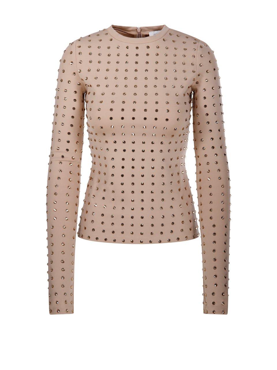 SportMax All-over Embellished Crewneck Top