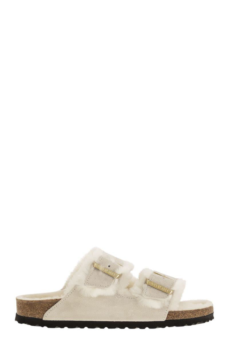 Birkenstock Arizona - Suede Lamb Fur Slipper