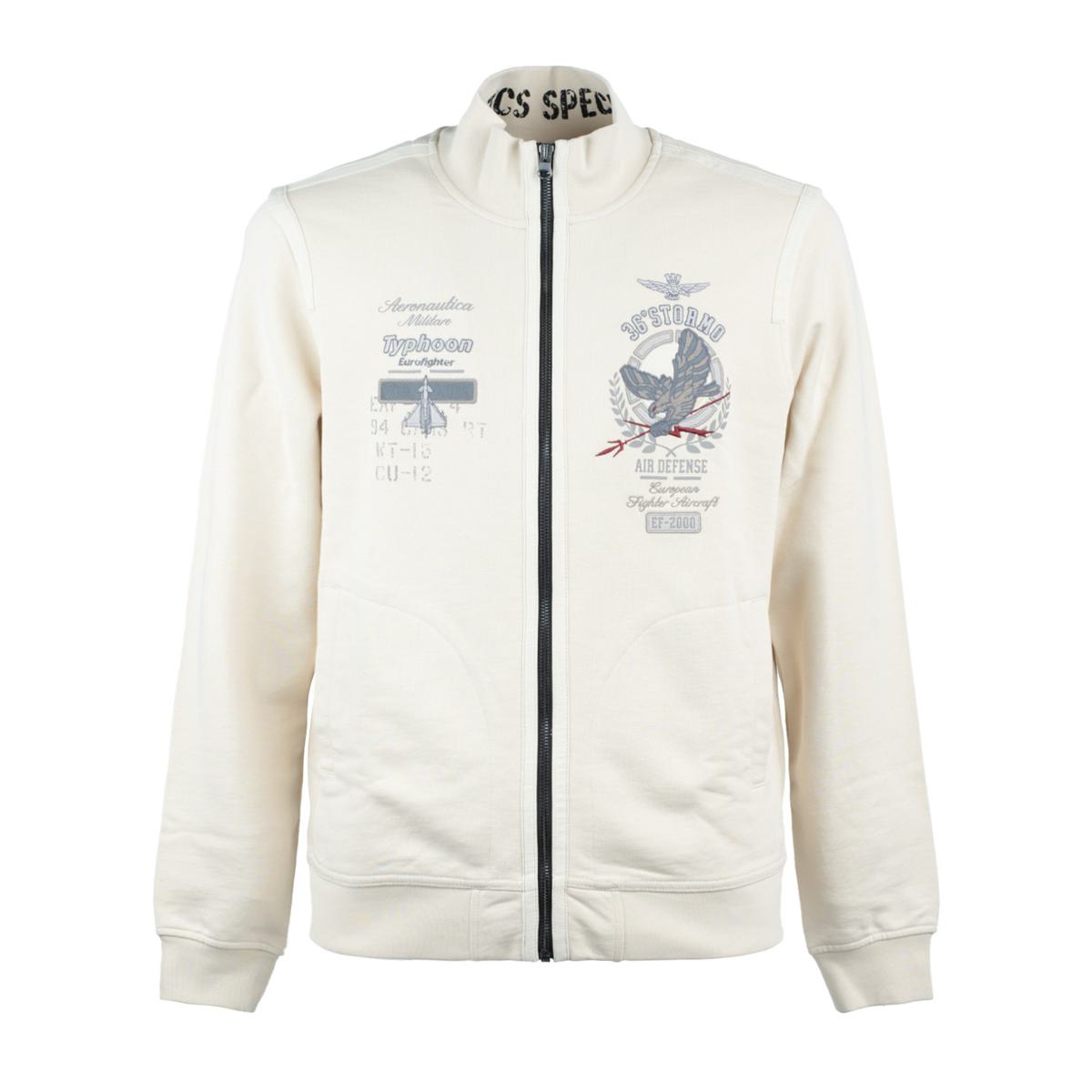 Aeronautica Militare Full-Zip Sweatshirt With Reflective Details