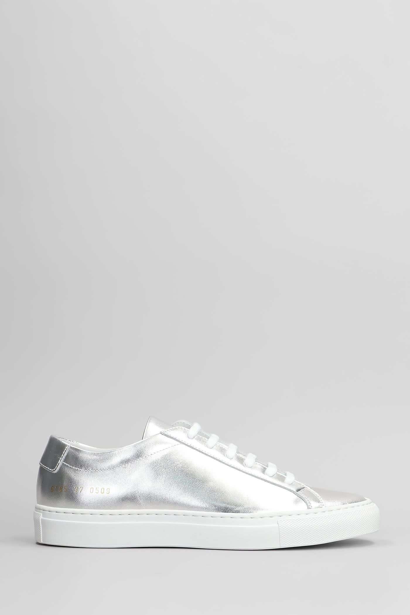 Common Projects 阿基里斯亮面银色皮革运动鞋
