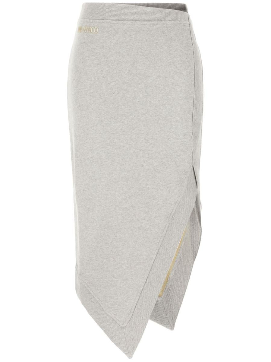 The Attico Gray Asymmetrical Midi Skirt