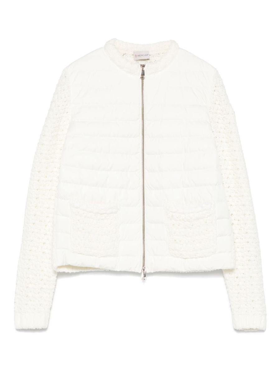 Moncler White Jacket With Quilted Panels