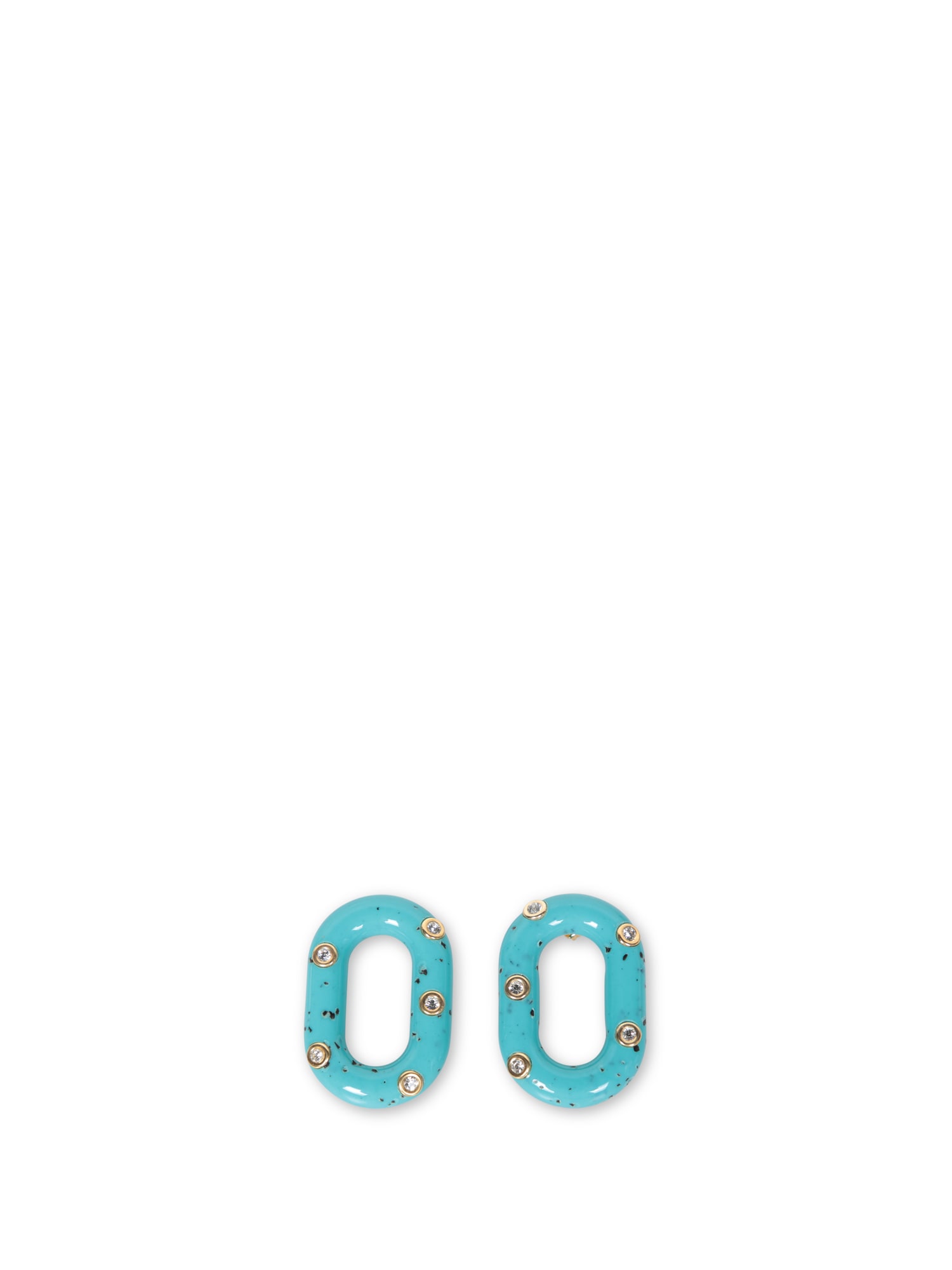 Paco Rabanne Turquoise And Gold Xl Chain Collar Necklace