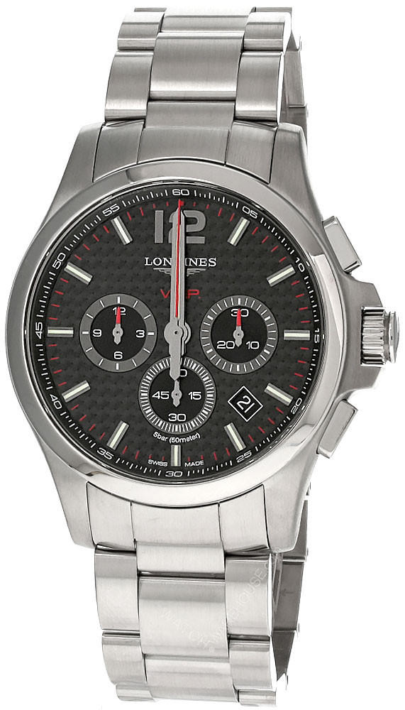 LONGINES Conquest CHRONO 44MM SS Black Dial Men's Watch L3.727.4.66.6 / L37274666
