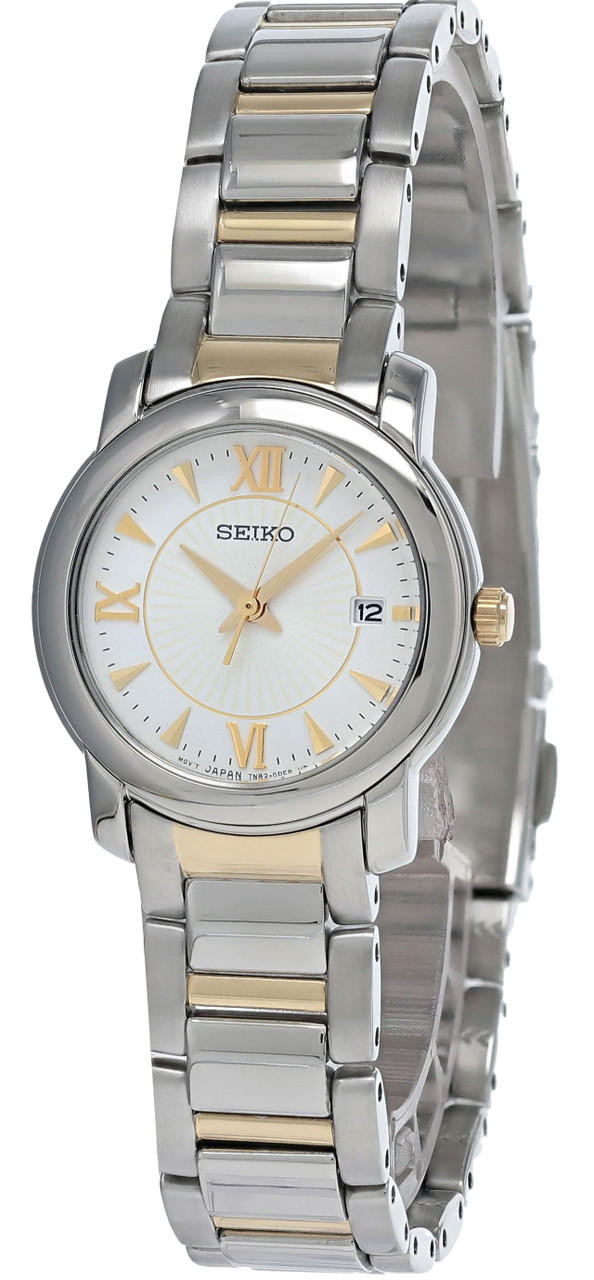 SEIKO 26MM White Dial Two-tone SS Women's Watch SXDC21P1