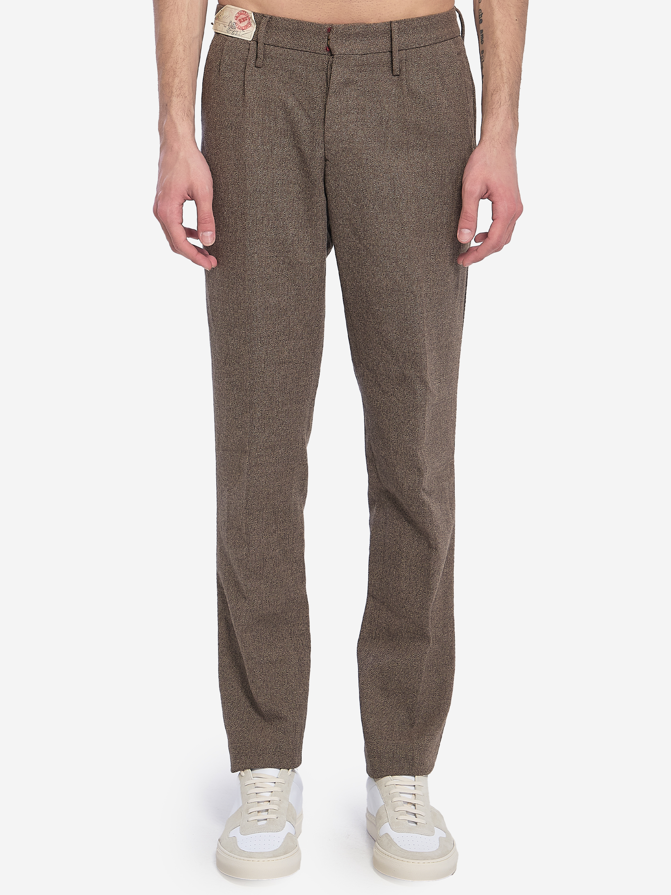 Cotton and wool blend trousers