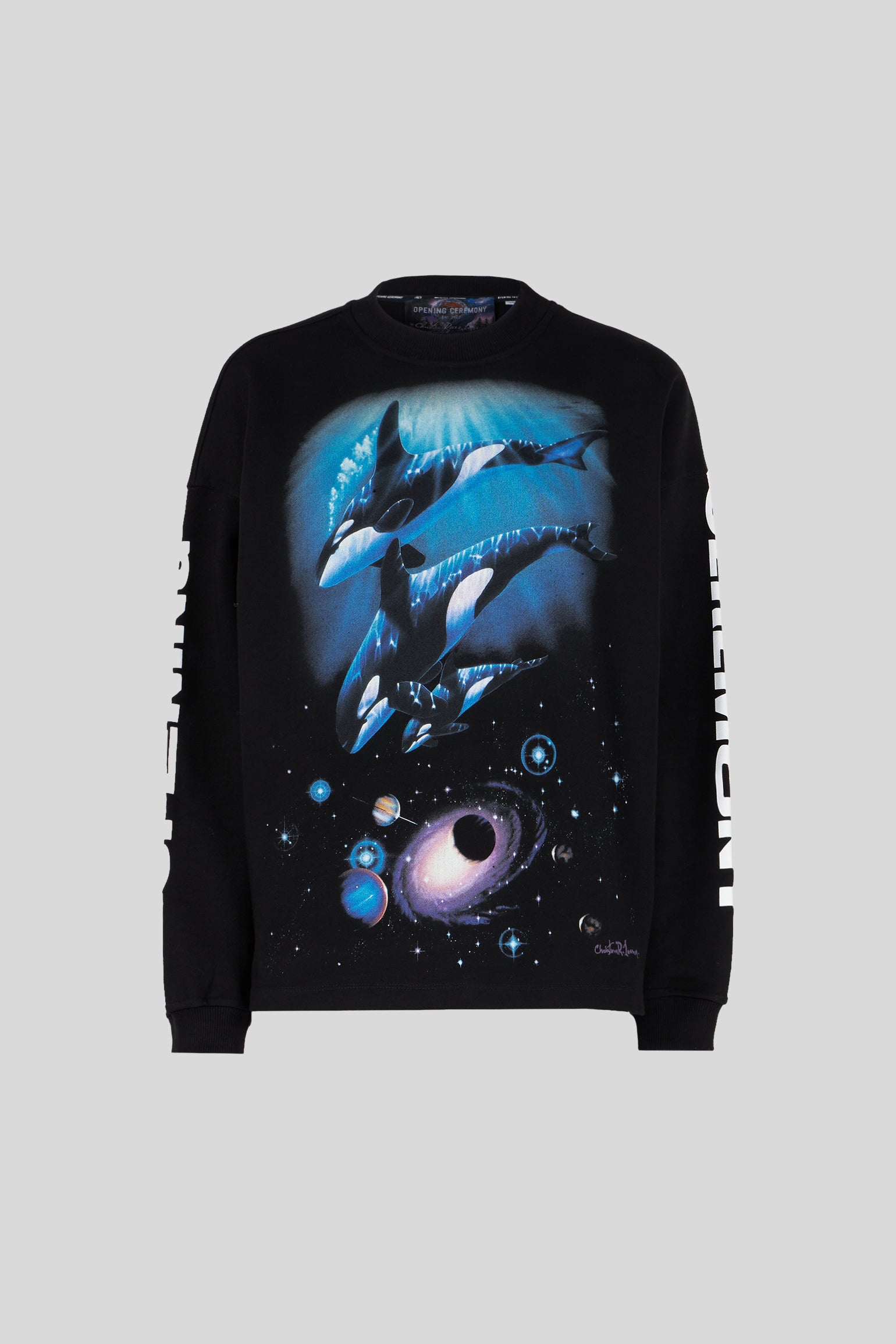 开幕式Felpa Nera con Stampa Sea