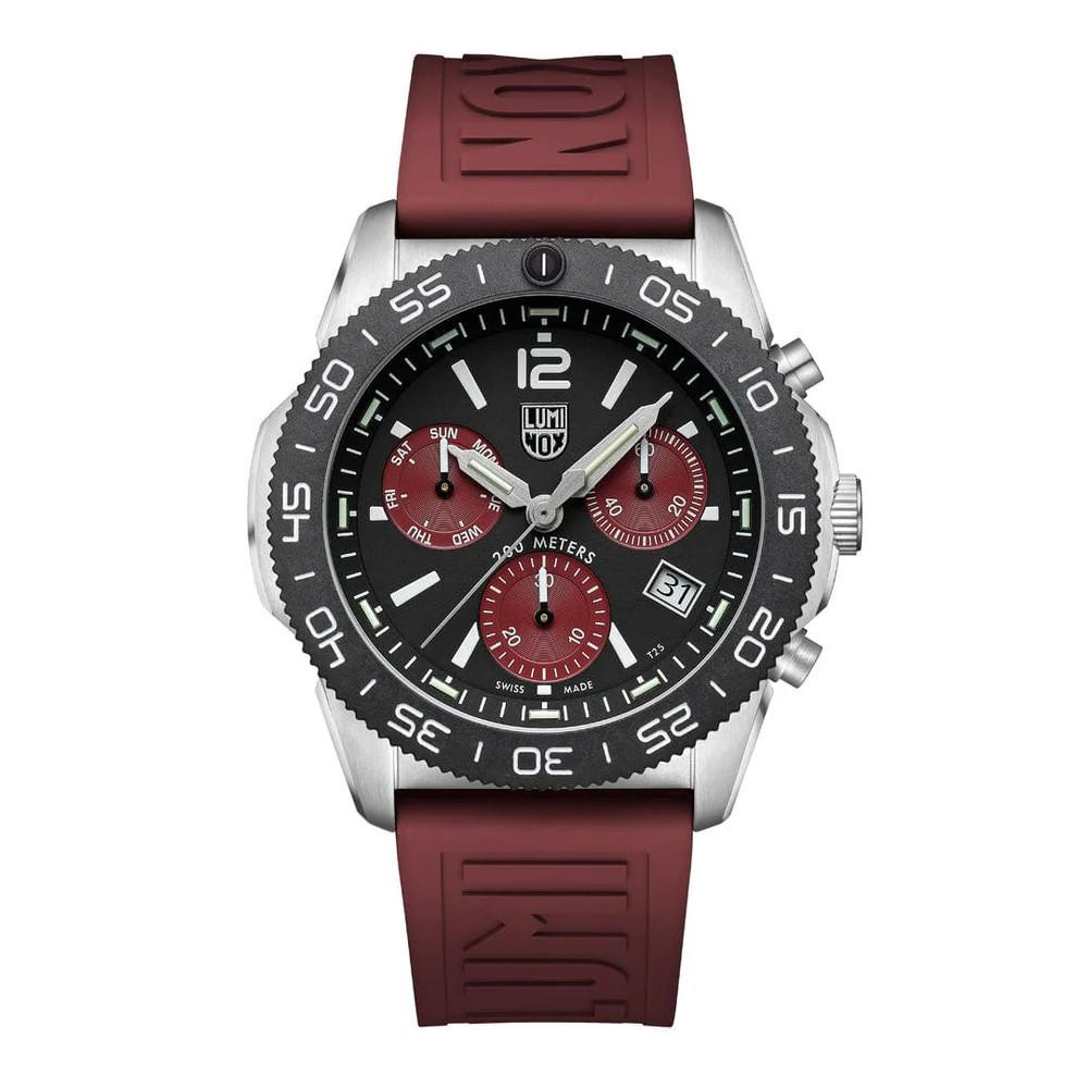 LUMINOX Pacific Diver Chronograph 44MM Men's Burgundy Rubber Watch XS.3155.1 / XS31551