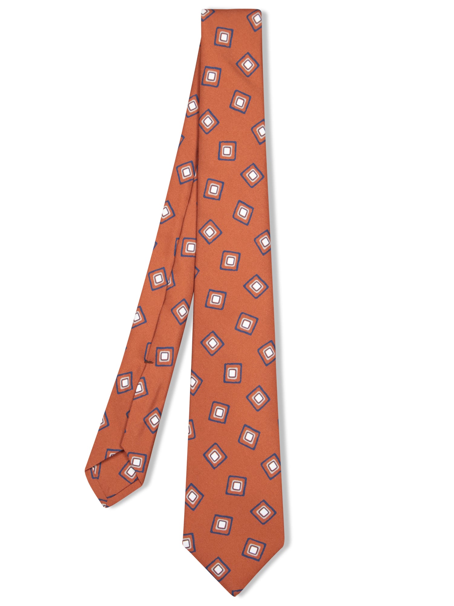 Kiton Maxi Blue/burnt Orange Tie
