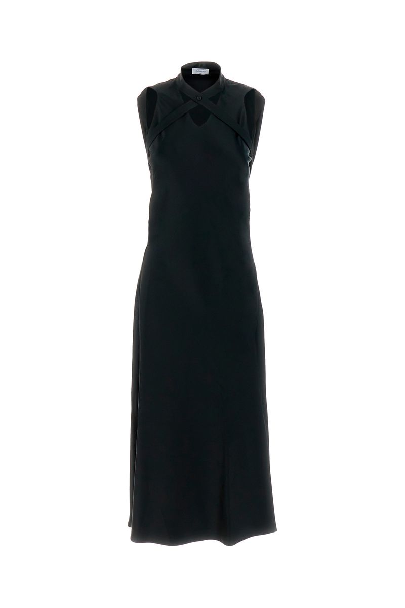 Off-White Satin Dress