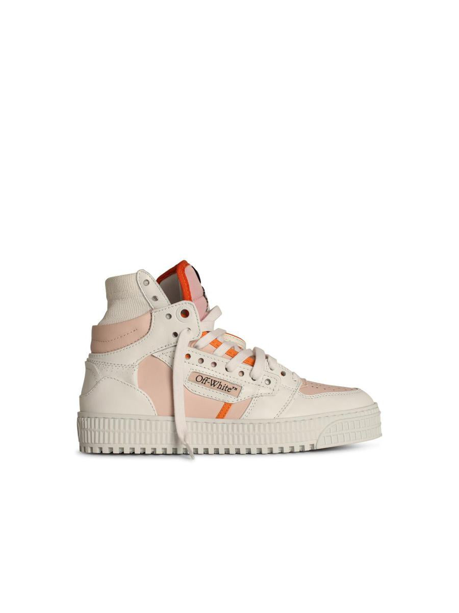 Off-White '3 Off Court' 皮革混纺运动鞋 裸色