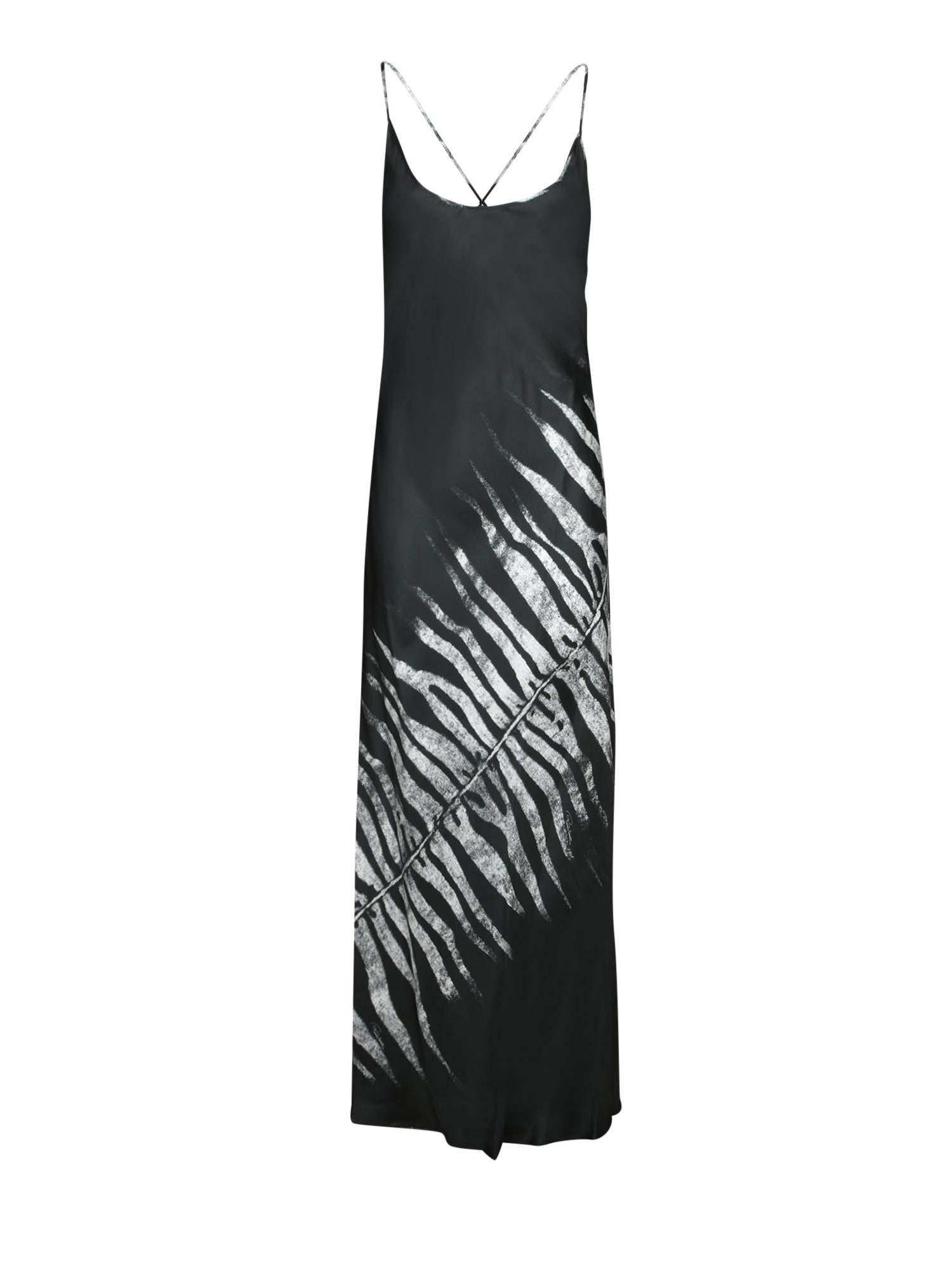 Roberto Cavalli Black And White Zebra Silk Slip Dress