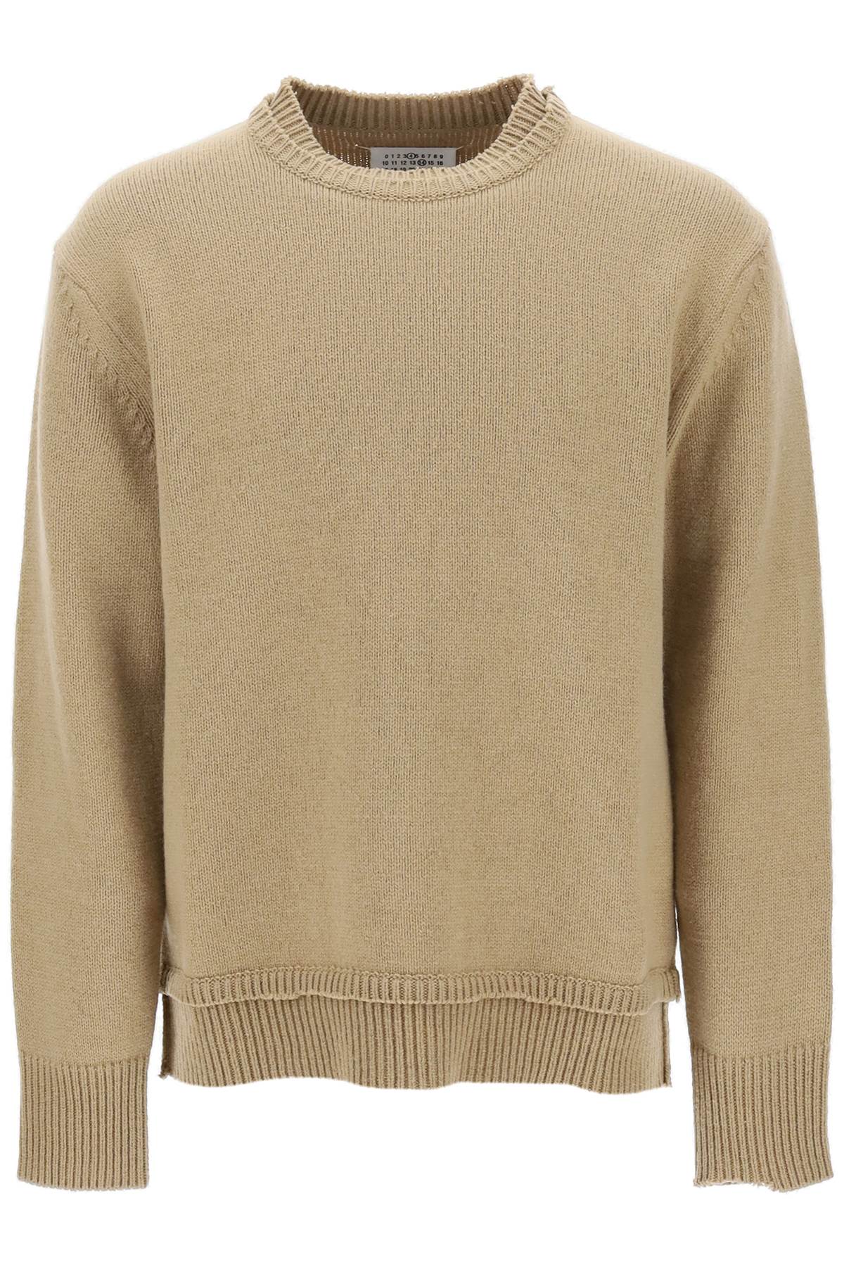 Maison Margiela Crew领毛衣，带有肘部补丁