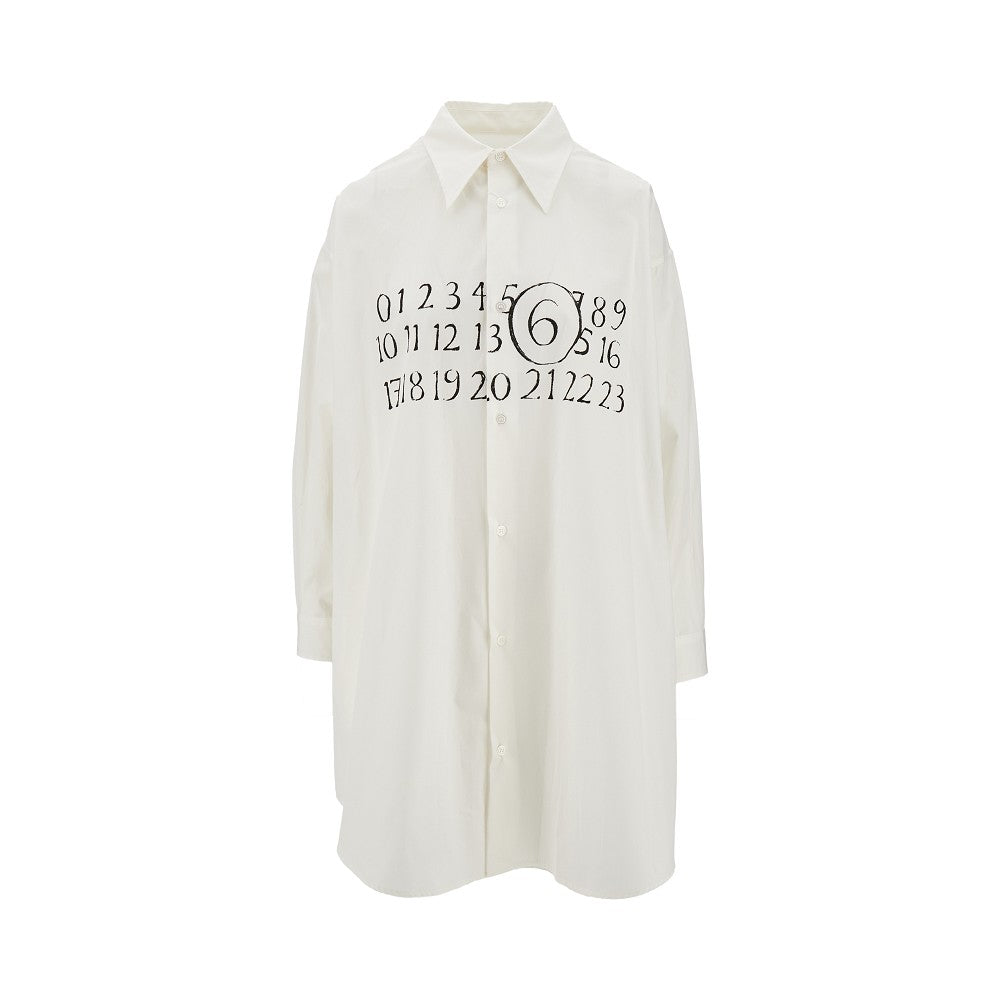 MM6 Logo print poplin shirt dress Woman S