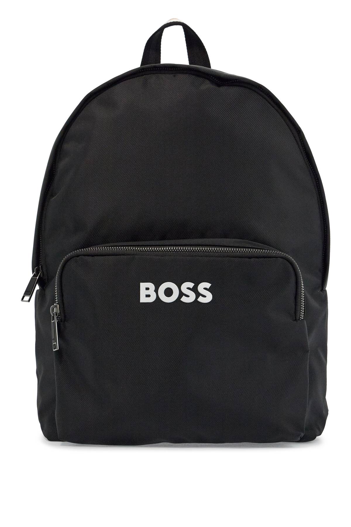 Hugo Boss Elegant And Functional Black Backpack In Rpl With Front Pocket Catch_3.0
