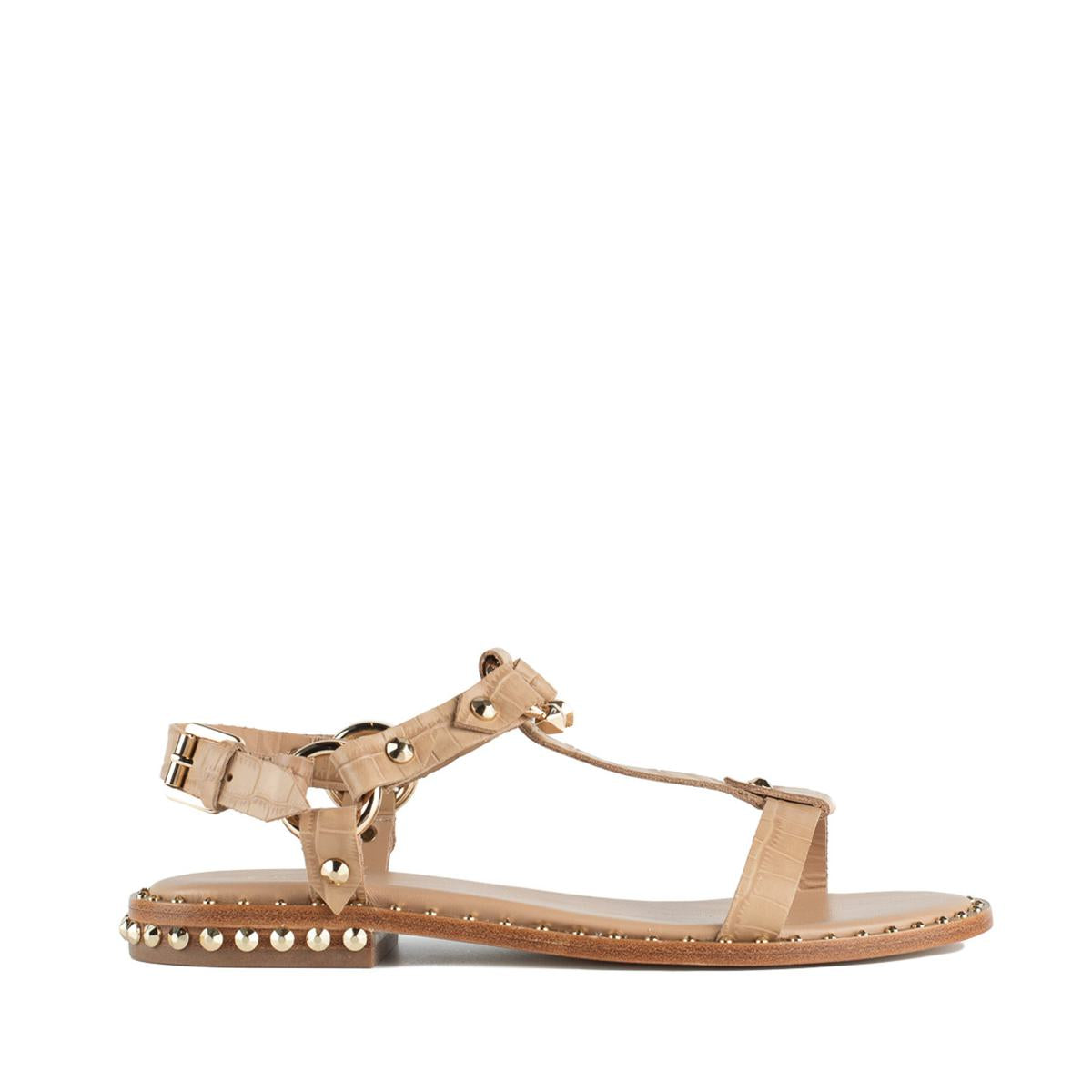 Ash Crocodile Print Sandal With Studs