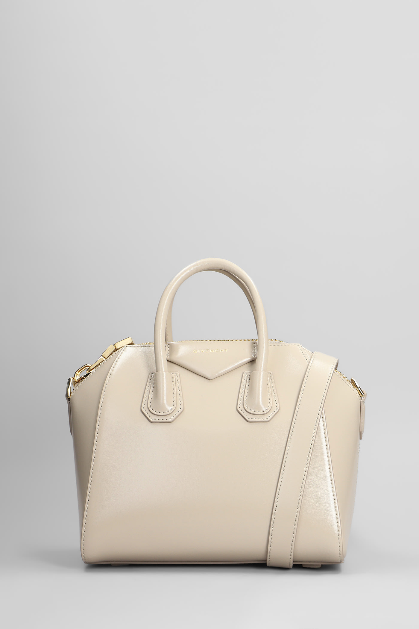 Givenchy Antigona Mini Shoulder Bag In Beige Leather