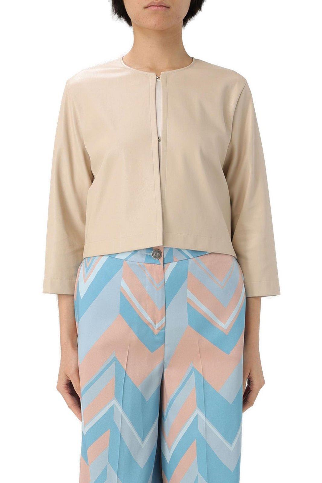 3/4 Sleeved Crewneck Cropped Jacket Liu-Jo