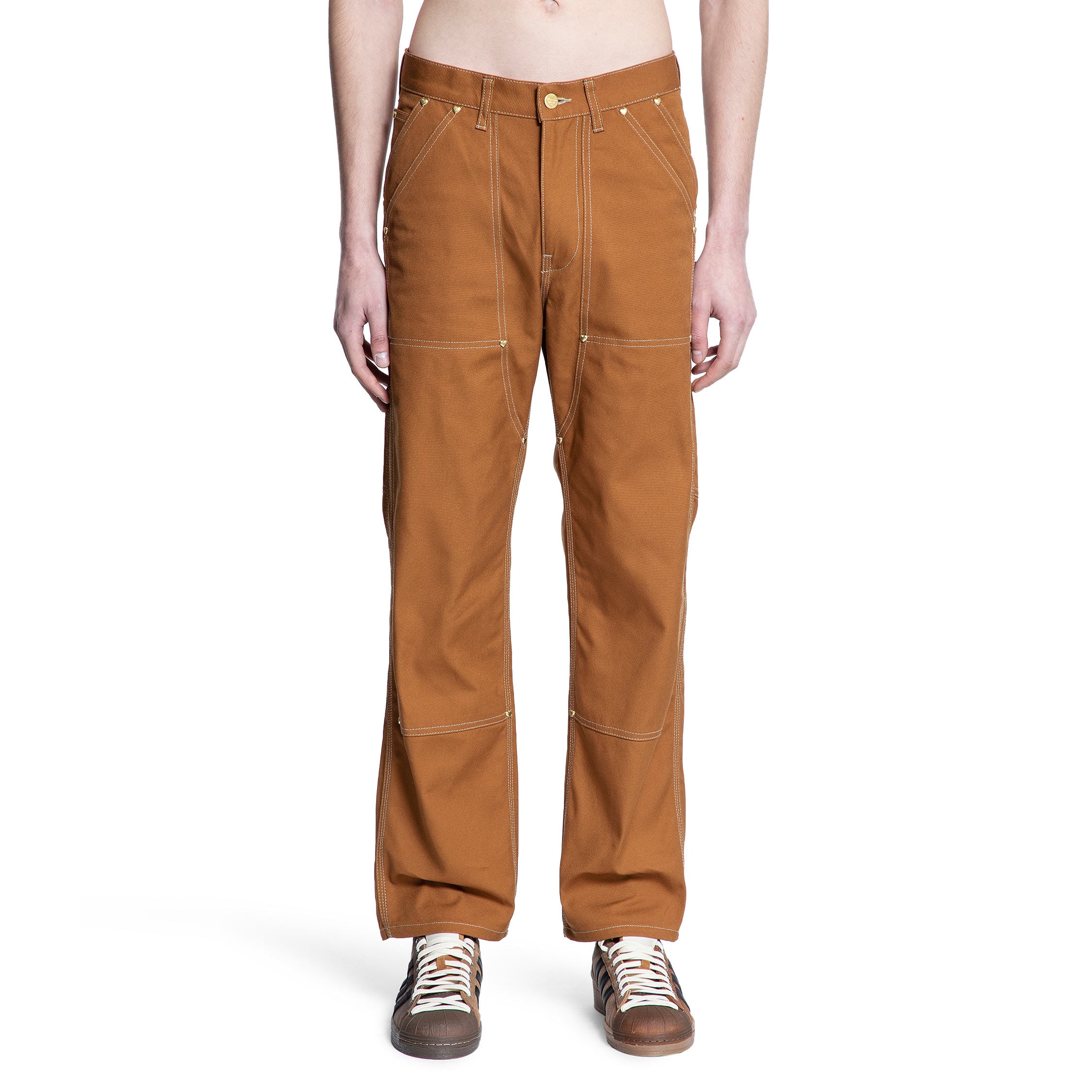 HUMAN MADE MAN BROWN TROUSERS
