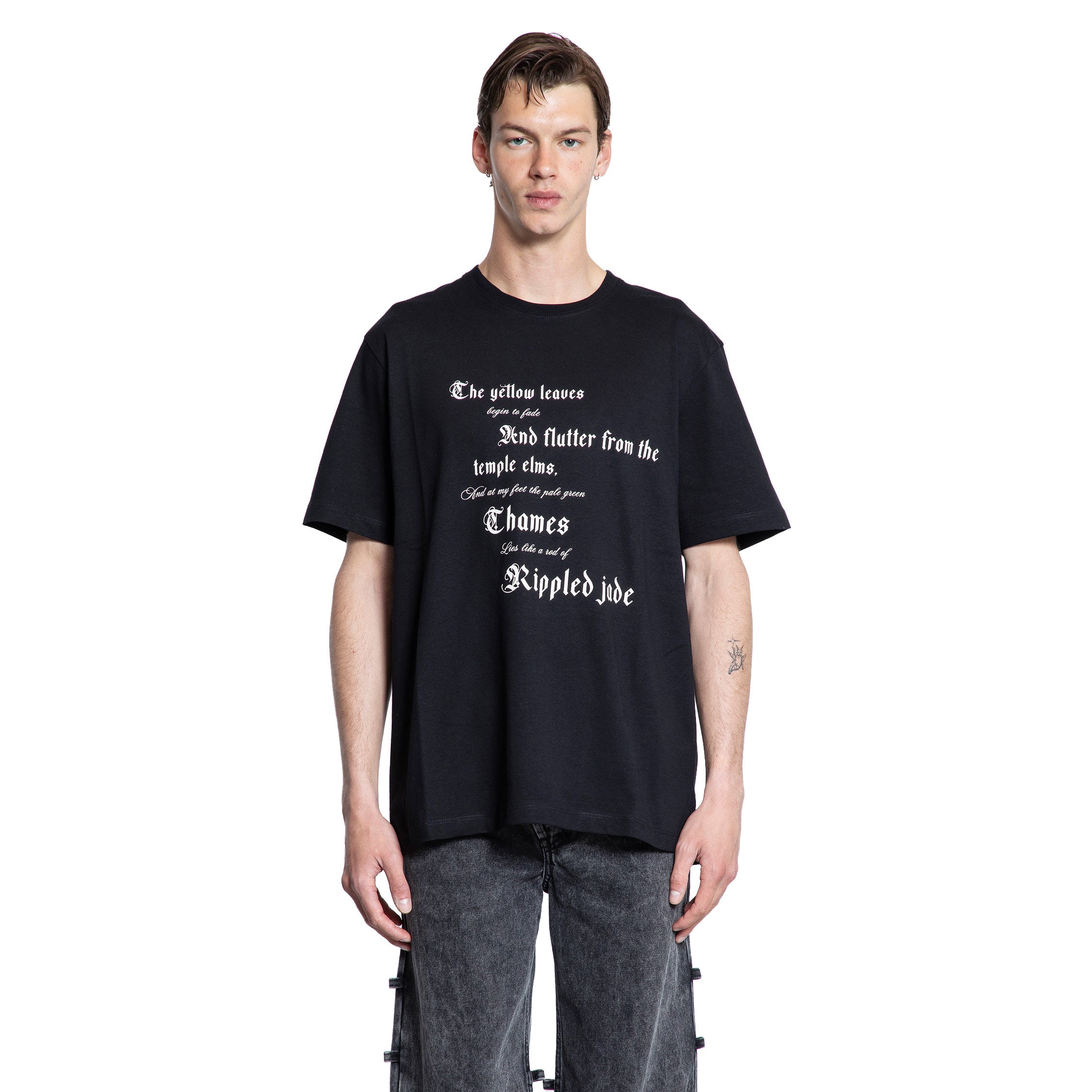 ALEXANDER MCQUEEN MAN BLACK T-SHIRTS & TANK TOPS