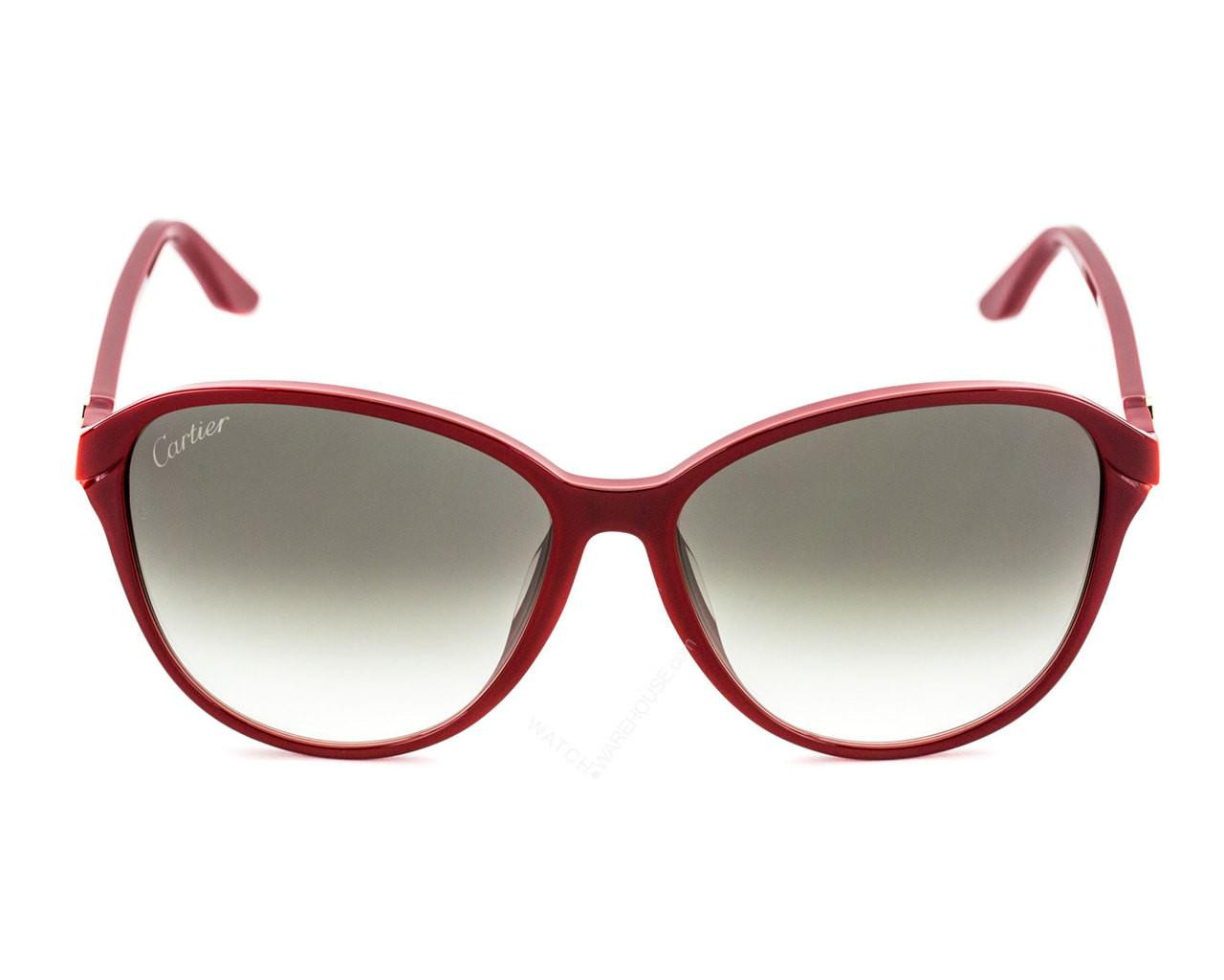 Cartier Double C-Decor Burgundy 60-15-140 MM Women's Sunglasses ESW00104