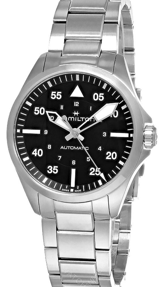 HAMILTON Khaki Aviation Pilot Automatic SS 39MM Black Dial Men's Watch H76305130