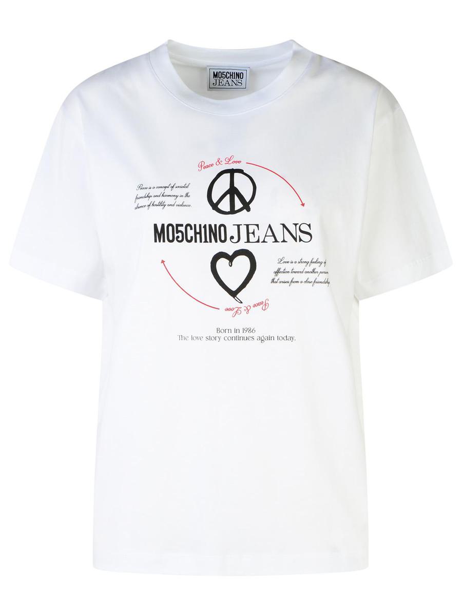 Moschino Jeans White Cotton T-Shirt