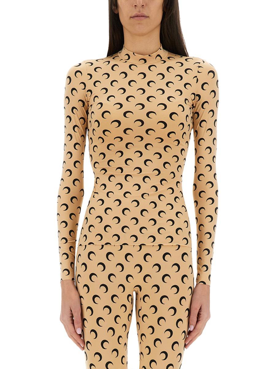 Marine Serre "Moon" Turtleneck T-Shirt