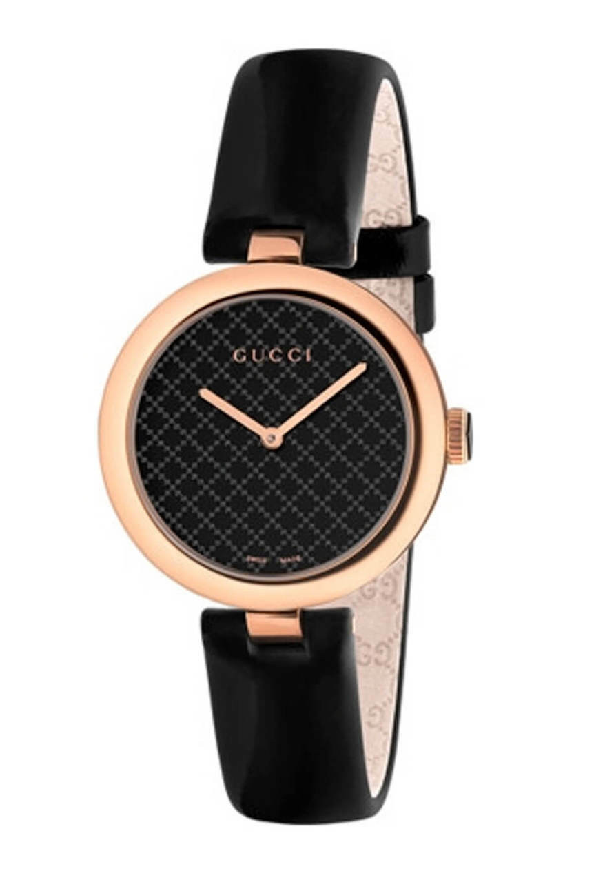 GUCCI Diamantissima 32MM Quartz SS Pink Gold Woman's Watch YA141401