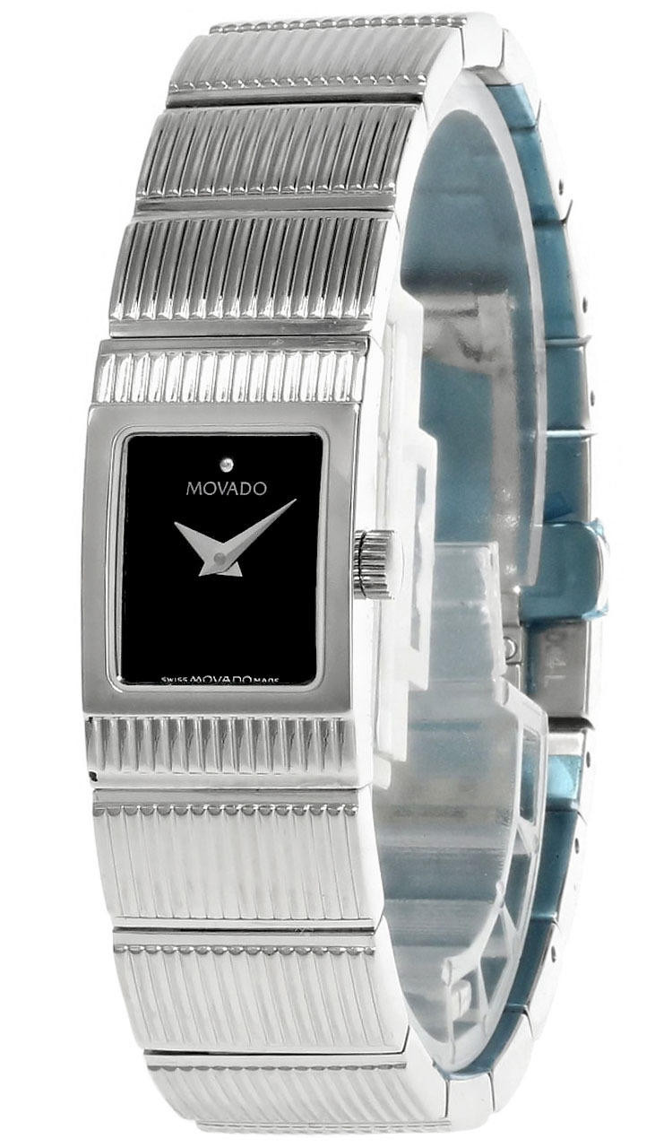 MOVADO Concerto Quartz S-Steel Black Dial Women's Watch 84.A1.1401