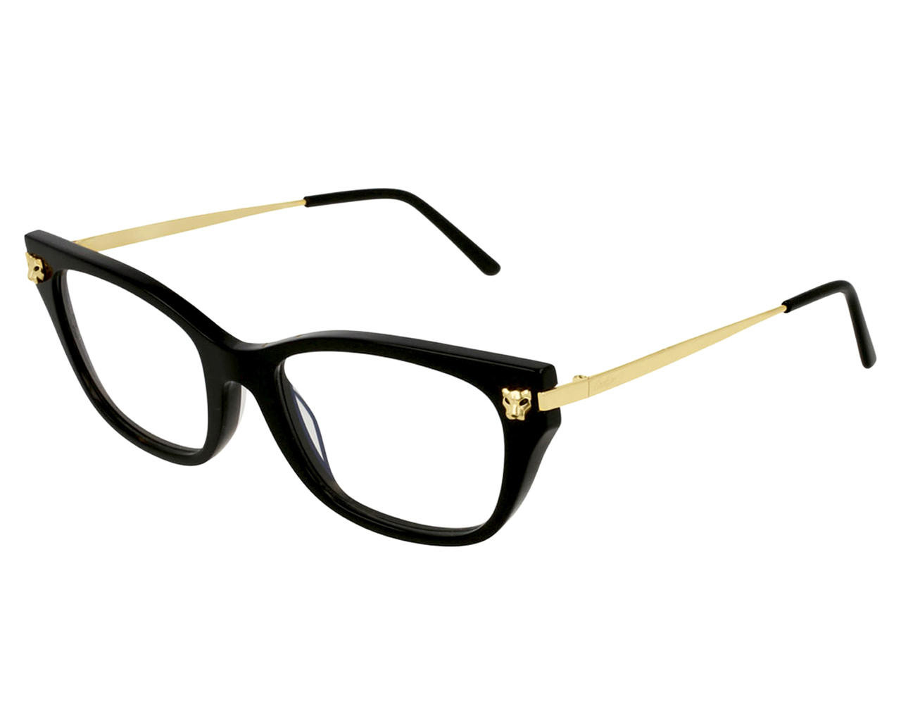 CARTIER Black/Gold Transparent 50-17-140MM Women's Eyewear CT0027O-001