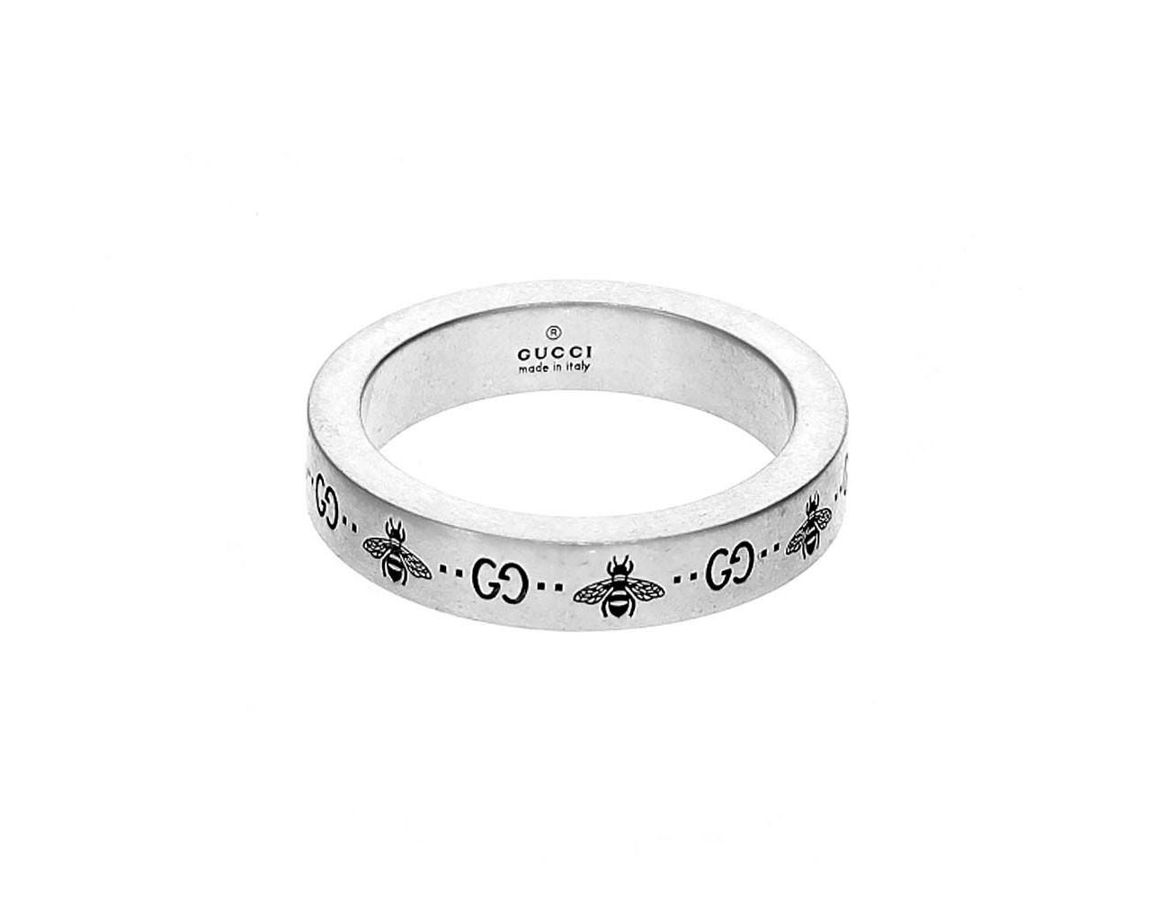 GUCCI GG & Bee Sterling Silver Ring YBC7298980010