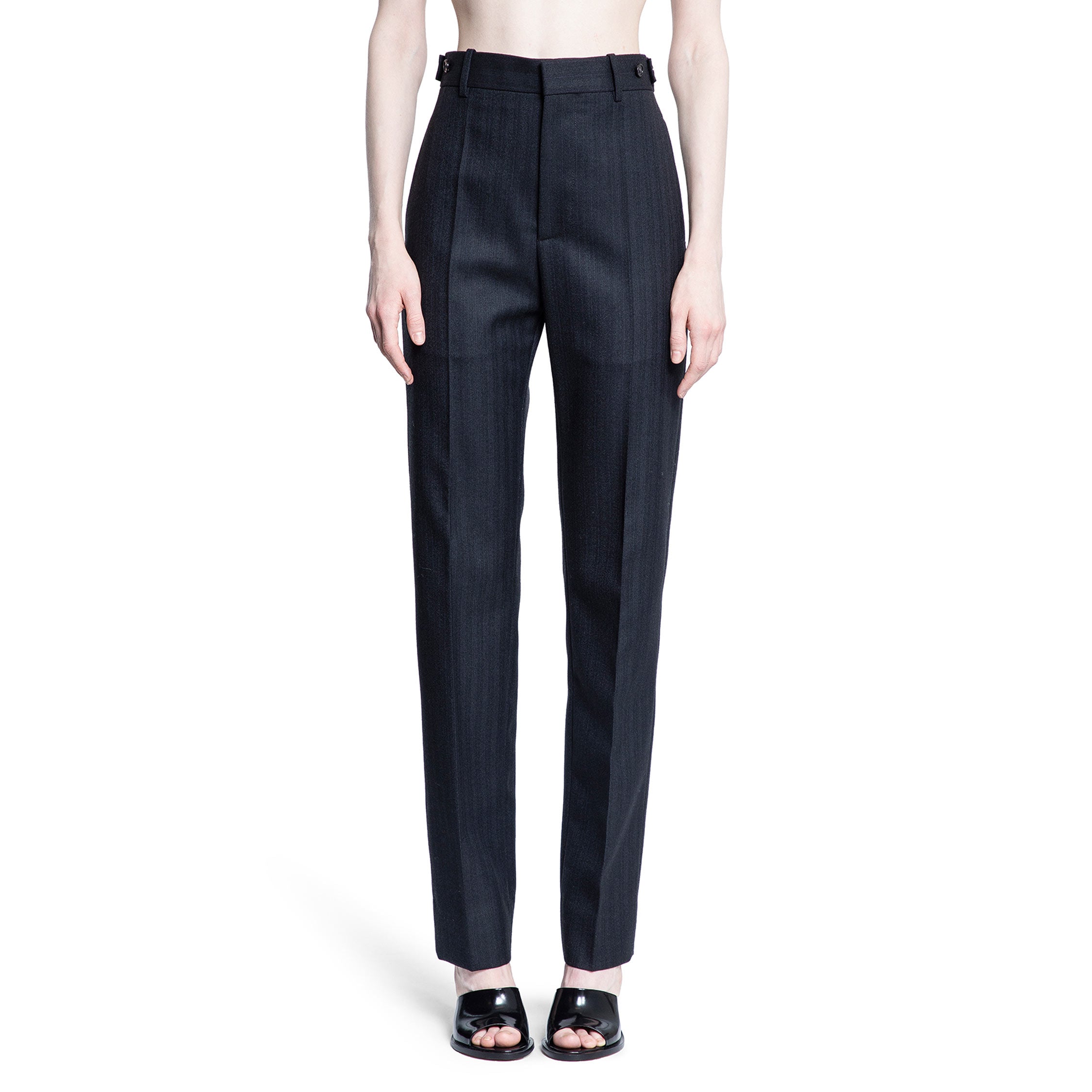 BOTTEGA VENETA WOMAN BLUE TROUSERS