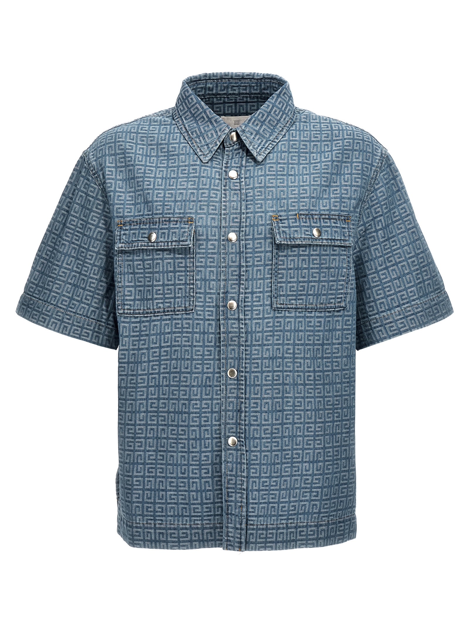 Givenchy Short Sleeves Boxy Fit Denim Shirt