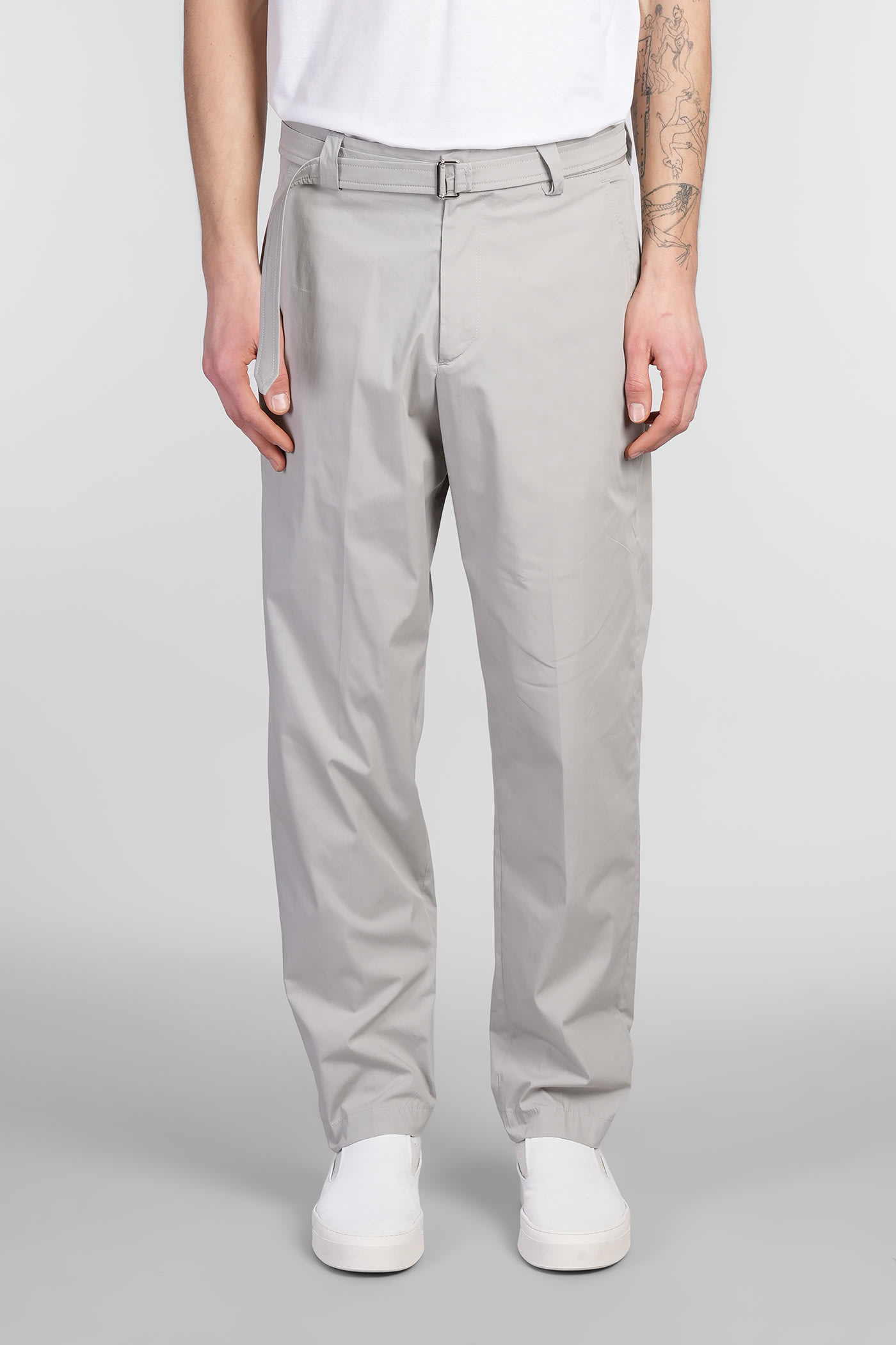 Low Brand Virgil Pants In Grey Cotton