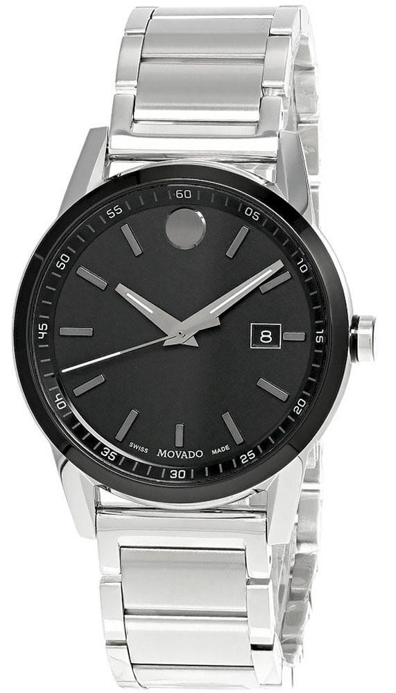 MOVADO Museum Sport 42MM S-Steel Black Dial Men's Watch 0607557 / 607557