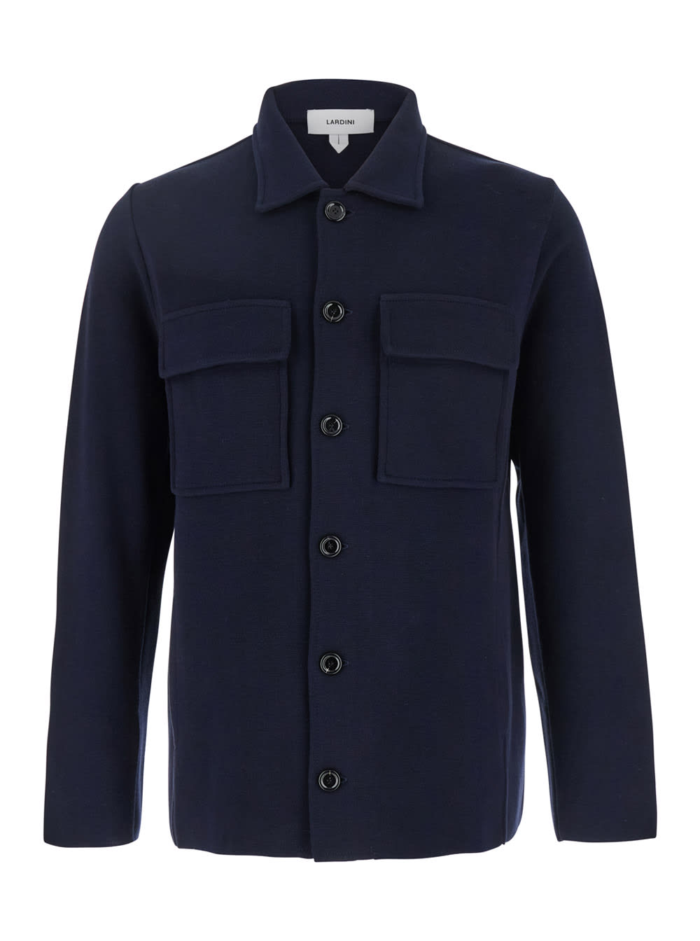 Lardini Blue Shirt With Classic Collar In Cotton Man