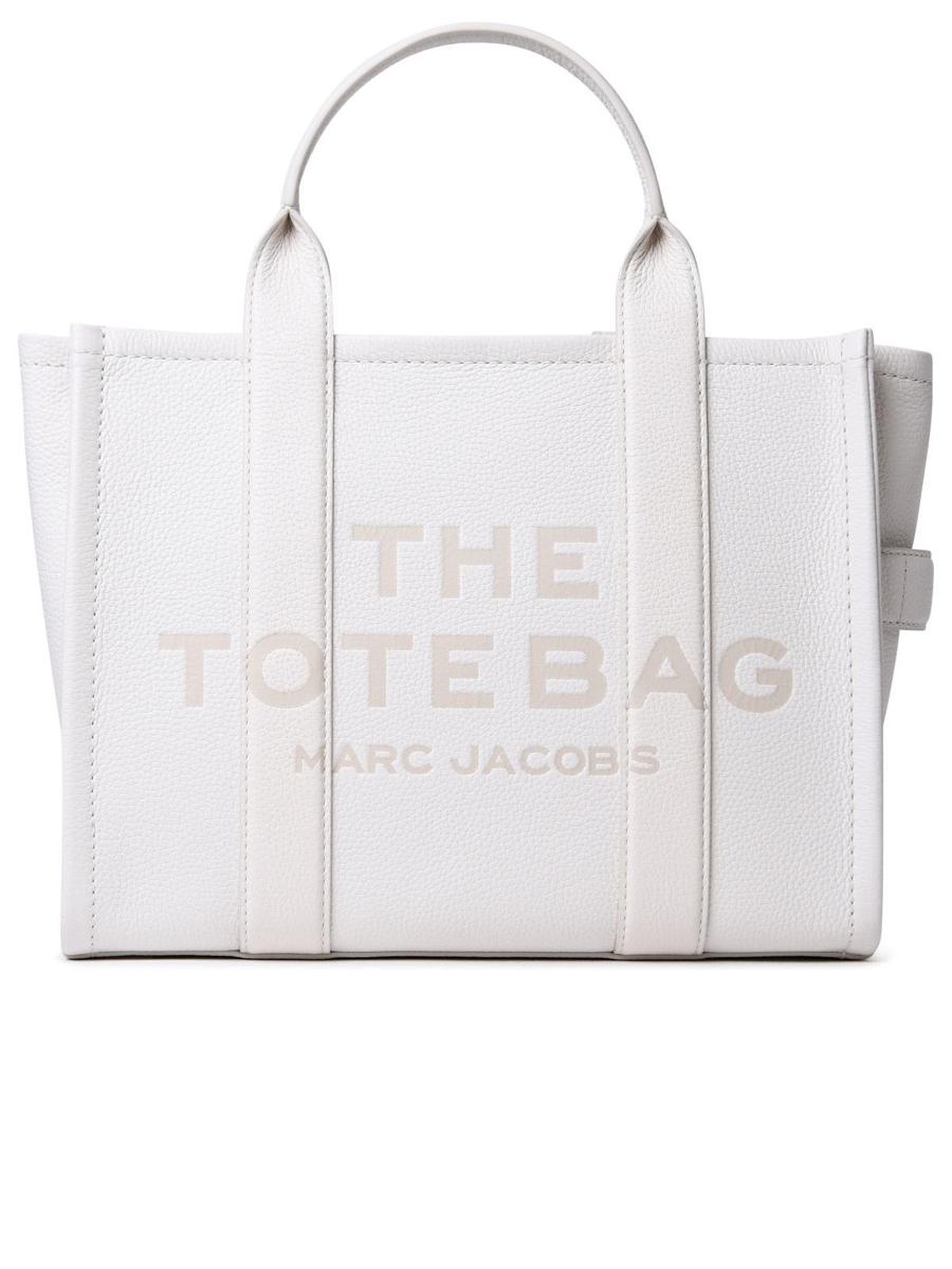 Marc Jacobs Cream Leather Midi Tote Bag